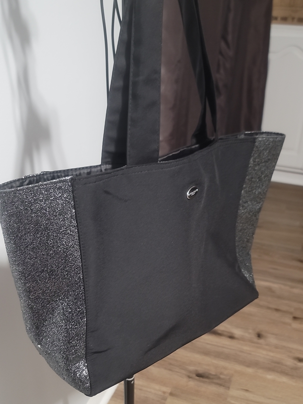 Coach BlackTote Bag with Sparkle Side Panels